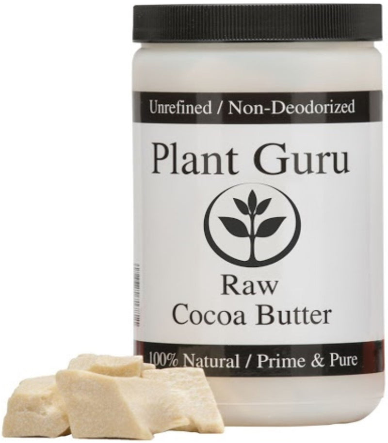 Plant Guru Raw Cocoa Butter 16 oz. / 1 lb. 100% Pure Unrefined FOOD GRADE Arriba Nacional Cacao Bean, Bulk Rich Chocolate Aroma For Lip Balms, Stretch Marks, DIY Base For Body Butters & Soap Making 16 Ounce (Pack of 1) - BeesActive Australia