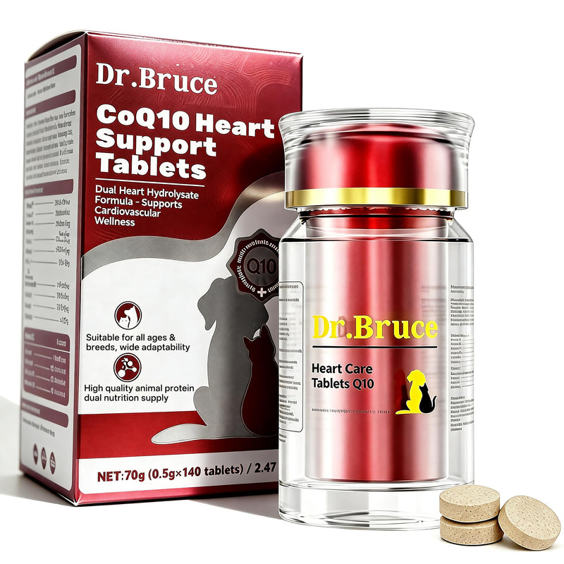 Heart Support Supplement for Dogs & Cats with CoQ10, Taurine & Vitamin E – Cardiovascular Wellness, Pet Heart Health for All Breeds & Ages, 140 Tablets
