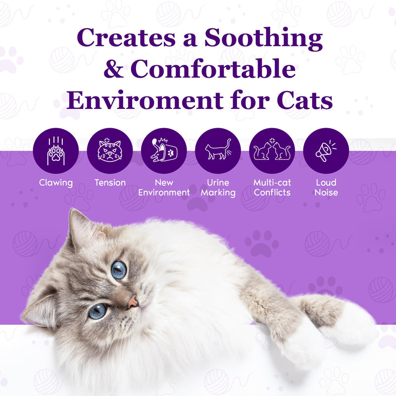 Purrfect Cat Calming Diffuser | Stress Relief for Pets | Multi Cat Calming Pheromone Diffuser | Soothing Pheromone Technology | Long-Lasting Effect for up to 30 Days