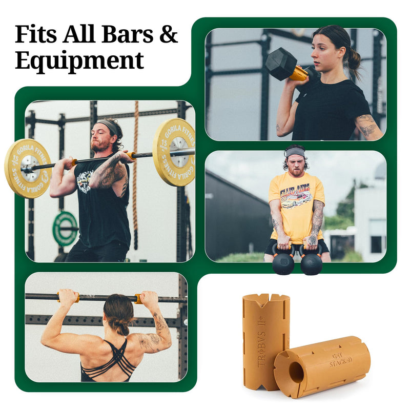 Tribus Thick Grips for Barbells Dumbbells | Thick Dumbbell Grips | Extreme Arms & Forearms Builder - Grip Strength Prime Grips