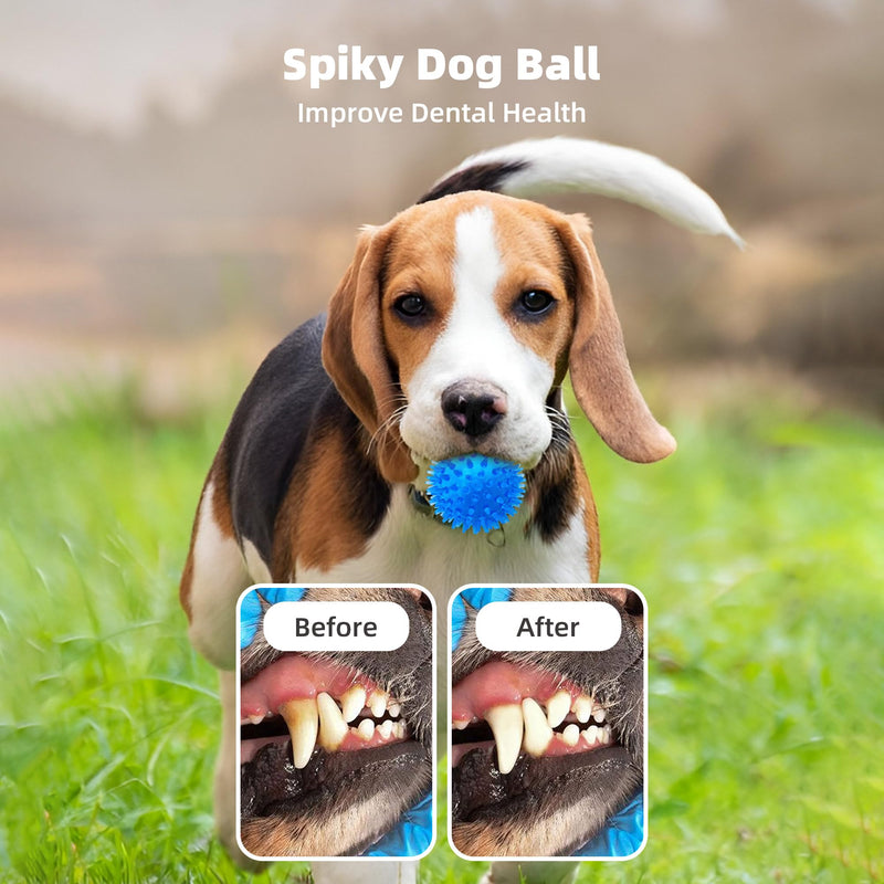 8 Pack 2.5” Squeaky Dog Balls for Small and Medium Dogs, Spiky Balls for Teething Puppies Samll Set of 8 - BeesActive Australia
