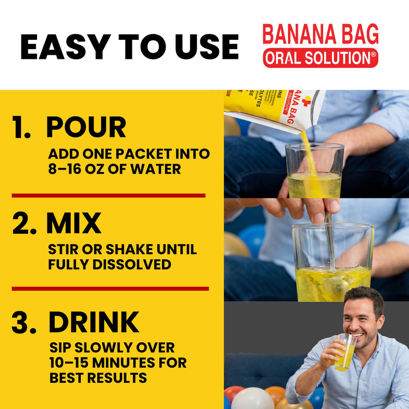 Banana Bag Electrolytes Vitamin Powder Drink Mix, Salted Watermelon 30 Pk | IV-level hydration powder packets w/ Electrolytes + Vitamin C & B-complex. Fast rehydration after exercise & alcohol recovery