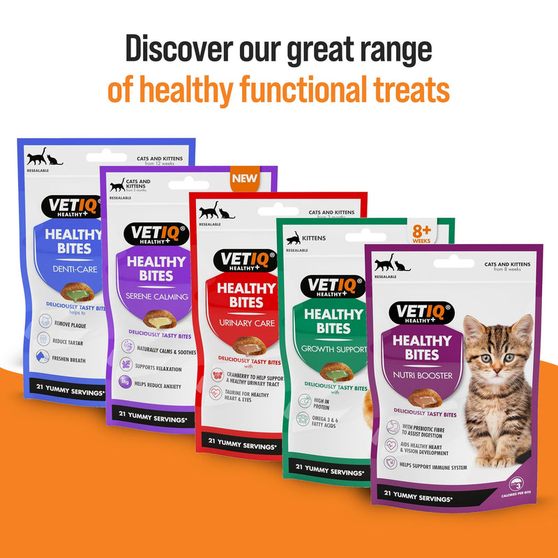 VETIQ Healthy Bites Hairball Relief Treats For Cats & Kittens 12+ Weeks, Tasty Supplements to Help Prevent & Remove Hairballs, 65 g (Pack of 8)