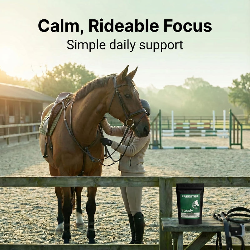 Steady | Daily Horse Calming Supplement | Magnesium, Vitex (Chasteberry) & Chamomile | Non-Sedative, Molasses-Free Magnesium Horse Calmer Powder 500g | 2 Month Supply