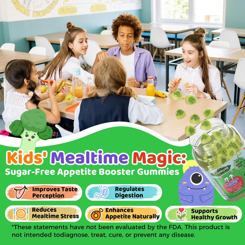 Appetite Booster for Kids, Weight Gain Gummies for Picky Eaters, 60 Cts | Appetite Increaser & Enhancer for Kids 2+, Plant-Based Digestive Support, High-Potency Zinc for Picky Eaters, Sugar-Free