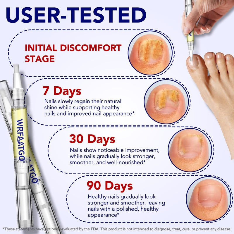 Toenail Fungus Pen, Toenail Fungus Treatment Extra Strength, 25% Undecylenic Acid for Fingernails & Toenails, Toe Nail Treatment, 4PCS Fungal Nail Care Pen with Tea Tree Oil & Oregano Oil