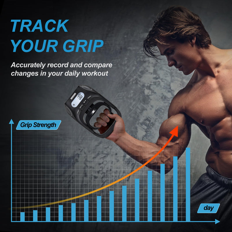 Handeful 397Lb Grip Strength Tester Dynamometer Handgrip Measurer Meter, Handheld Strengthener Exerciser for Sports, School, and Home Use
