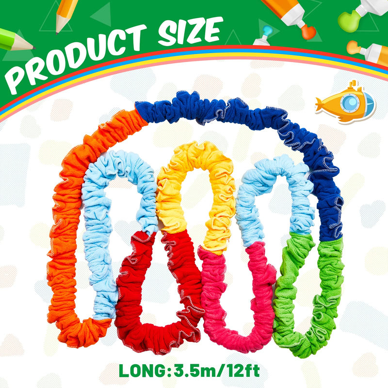 Jecery Cooperative Stretchy Band Carnival Games Elastic Fleece Tug of War Rope Sack Race Bags Legged Race Bands for Stretchy Band Music Activities Field Day Kids Adult Games 12 ft 1