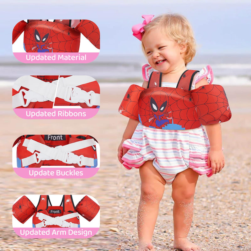 Elejolie Toddler Swim Vest for Child Learn Swiming Training,Infant Safety Swimmies Aid Jacket for Kids 2 3 4 5 6 Years Old,Arm Water Wings for Baby 22-66lbs Spider - BeesActive Australia