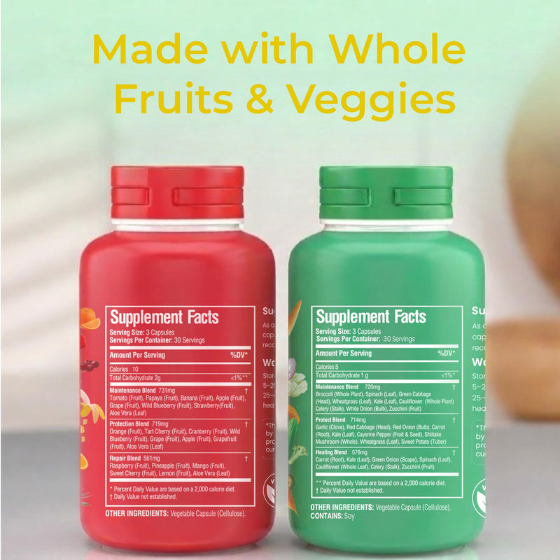 Fruits and Veggies Whole Produce Dietary Supplement | 90 Fruit, 90 Veggies