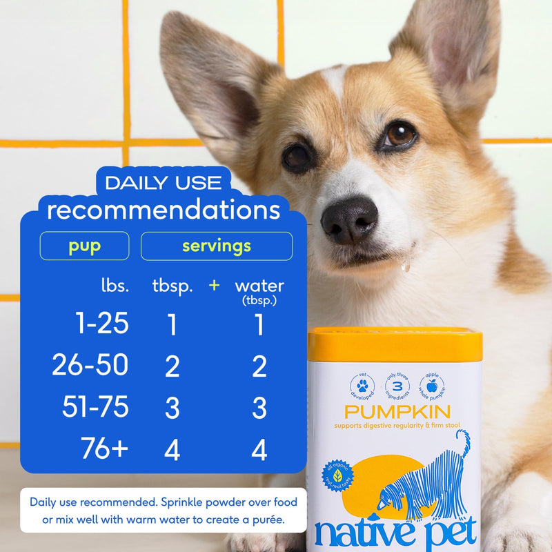 Native Pet Belly Bundle | Pumpkin for Dogs (8oz) + Probiotic Powder for Dogs (8 oz) | All-Natural Remedy for Dog Diarrhea + Dog Upset Stomach + Dog Gas Relief | Natural Relief for Upset Stomach! - PawsPlanet Australia