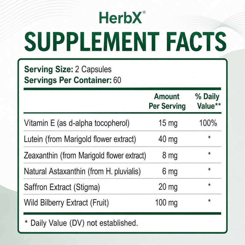 Eye Vitamins with Lutein and Zeaxanthin Supplement - 120 Veggie Capsules | 20mg Lutein, 4mg Zeaxanthin Per Capsule - Daily Eye Health Support - Non-GMO Vegan 120 Count (Pack of 1)