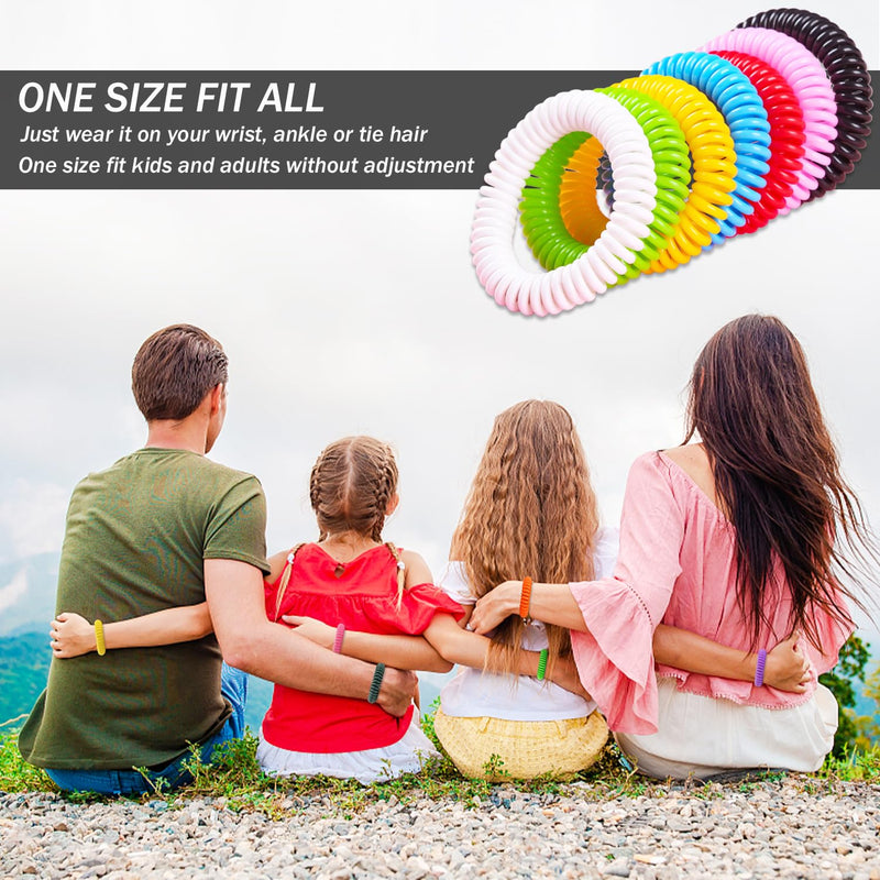 Mosquito Repellent Bracelets 50 Pack, Individually Wrapped Mosquito Repellent Bands with 60 Pcs Mosquito Repellent Stickers, DEET-Free Mosquito Wristbands Patches for Adults and Kids Indoor Outdoor - BeesActive Australia