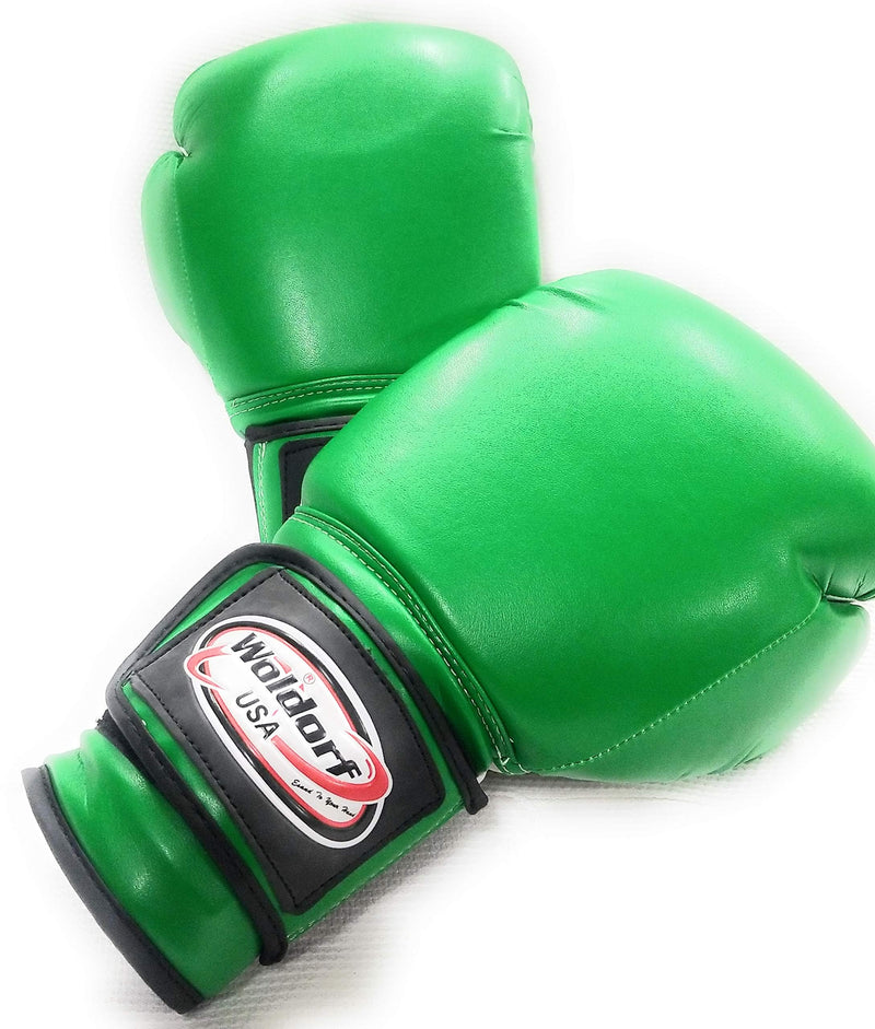 Boxing Gloves Kickboxing Muay Thai Punching Bag Vinyl Green - Durable Multi Layered Foam Padded Offers Unbeatable Price Kids and Adult Sizes 12oz