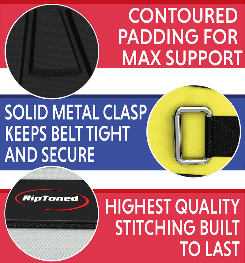 Rip Toned Weight Lifting Belt - Workout Belts for Weightlifting, Powerlifting, Bodybuilding, Strength Training - Back Support for Men & Women - For Squats, Clean, Lunges, Deadlift, Bench Press 6" - X-Large Black