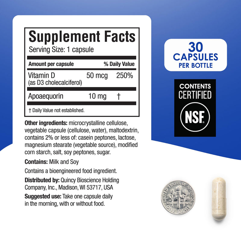 Prevagen Regular Strength with 7-Day Pill Minder, 30 Capsules, 1-Pack | For Your Brain, 1 Month Supply, 10mg Apoaequorin, 50mcg Vitamin D3