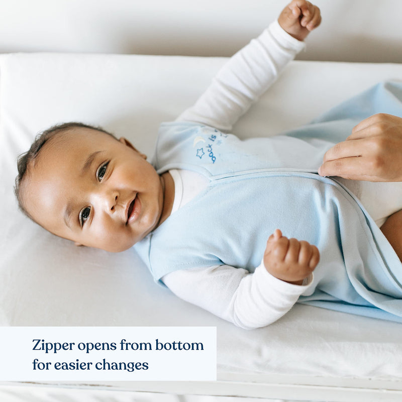 HALO SleepSack, 100% Cotton Wearable Blanket, Swaddle Transition Sleeping Bag, TOG 0.5, Baby Blue, Medium Medium (Pack of 1) - BeesActive Australia