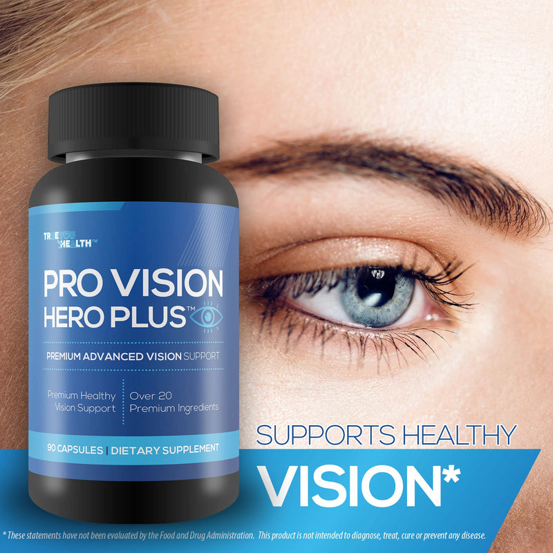 Pro Vision Hero Plus - Premium Advanced Vision Support - Vitamin, Mineral, & Herbal Vision Supplement - Support Healthy Day & Night Vision - Promote Reduced Eye Strain & Eye Pressure - Aid Eye Health - BeesActive Australia