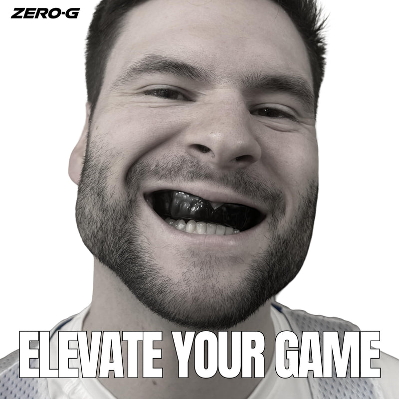 Zero-G Sports Mouthguard Black 1-Pack - Adult Size - Boil & Bite - Basketball, Football, Soccer, Baseball, Hockey, Lacrosse - BeesActive Australia