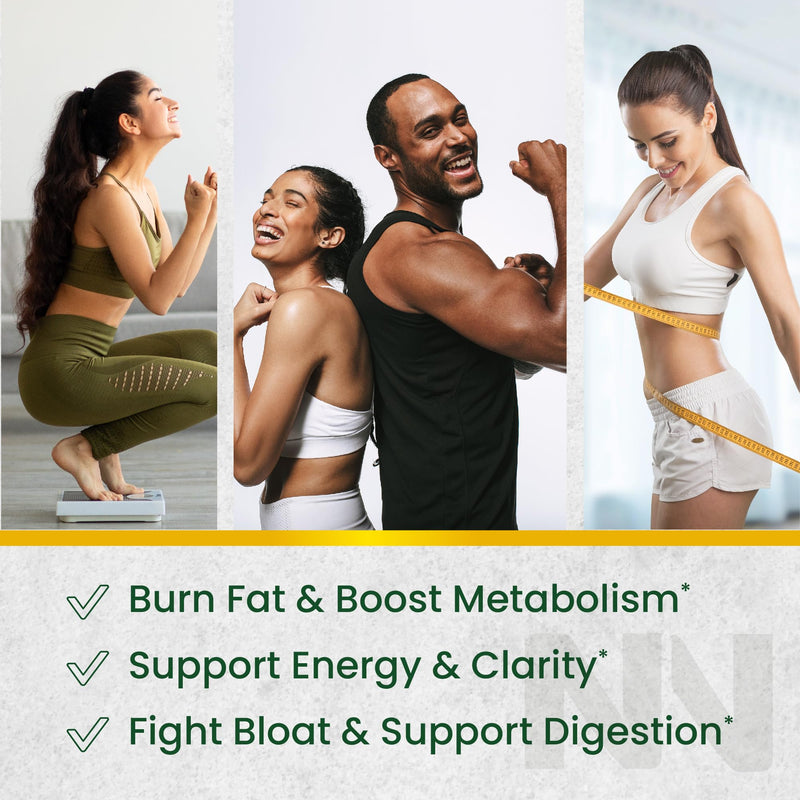 Green Tea Fat Burner Gummies for Weight Loss, Metabolism & Appetite Support | Metabolism Booster & Appetite Suppressant with Green Coffee Bean, Burn Belly Fat For Women & Men, Apple Flavor, 60 Gummies
