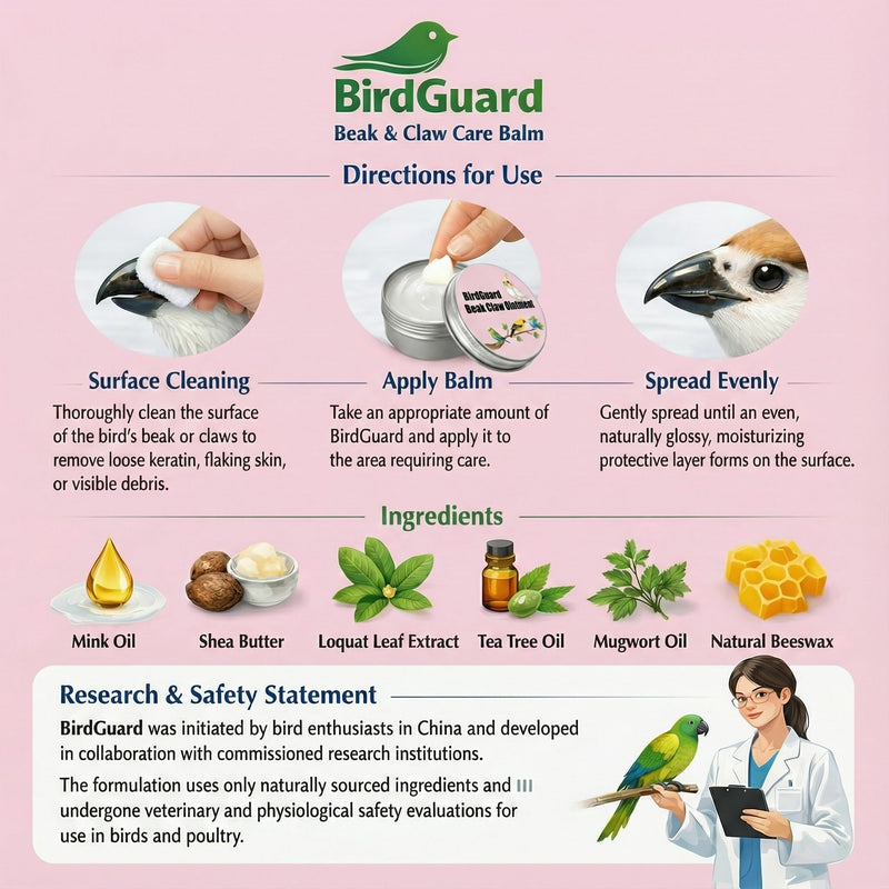 XANADU Bird Beak Oil & Feet Ointment, BirdGuard Balm for Parrot Beak Care & Cracked Claws, Moisturizing Relief for Dry Beaks & Skin, Budgies & Cockatiels
