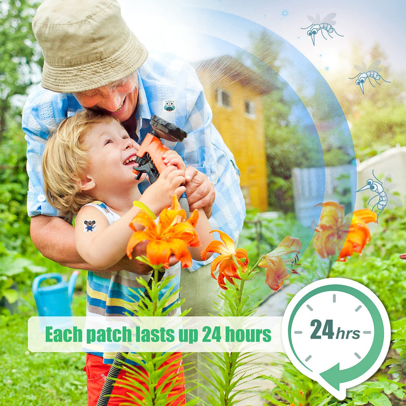 180 Pack Mosquito Patches Stickers for Kids Adult Outdoor Indoor Travel, Natural Plant Based Ingredients Mosquito Stickers with 4 Pack Mosquito Repellent Bracelets 180pack+4stickers - BeesActive Australia