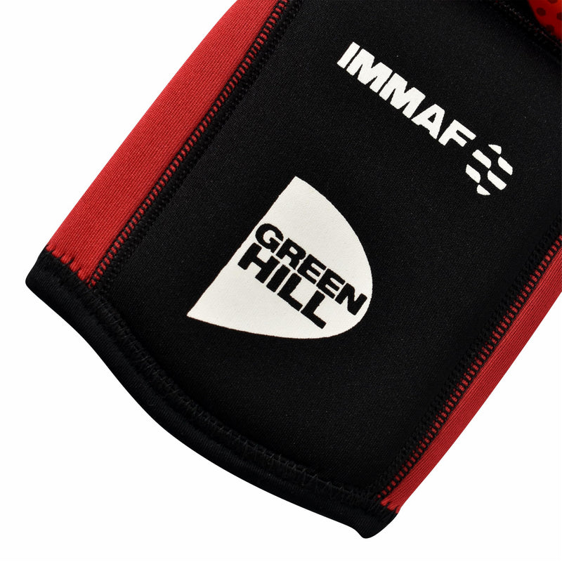 Muay Thai ShinGuards MMA Shin Guards – Kickboxing Shin Guards Muay Thai Shinguards, Shin Instep Pad MMA IMMAF Approved from Green Hill Black/Red Large