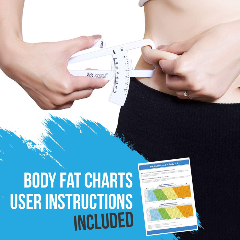 Essential Body Health Tools - Fat Caliper Plus Body Tape Measure - Check Your Fat Percentage and Body Measurements at Home without Anyone's Help - Body Fat Charts and Instructions Included - BeesActive Australia