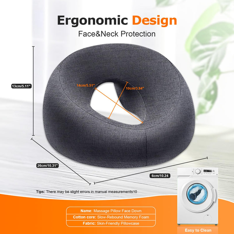 Face Down Pillow Massage Headrest for Bed Prone Down Sleeping,Pillow for Stomach Sleeper,BBL Pillow After Surgery,Face Cradle,Post Eye Surgery Recovery,Beach Tanning