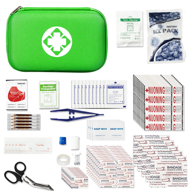 275Pcs Travel First Aid Kits for Car Emergency Preparedness Items Urgent Accident Essentials Set Survival Gear Equipment Sports First Aid Kits for College Dorm Student, Home, Boat, Green YIDERBO Green-275Pcs
