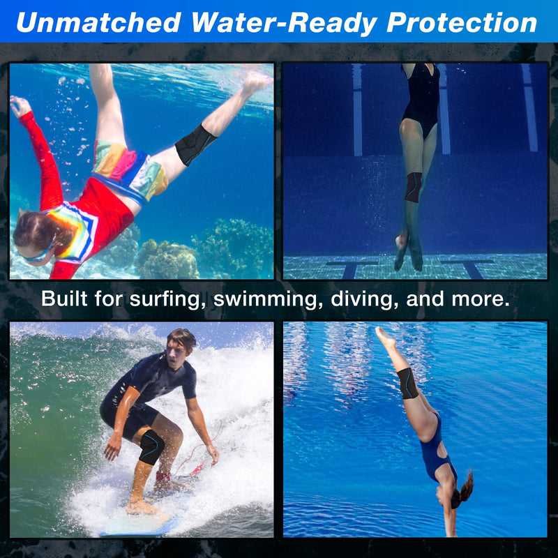 Nvorliy AquaFlex Pro Knee Brace, Compression Knee Sleeve for Swimming, Aquatic, Sailing, Scuba Diving, Surfing, Paddle Boarding, Kayaking & Injury Recovery – Supports Women & Men Large Knee Sleeves - BeesActive Australia
