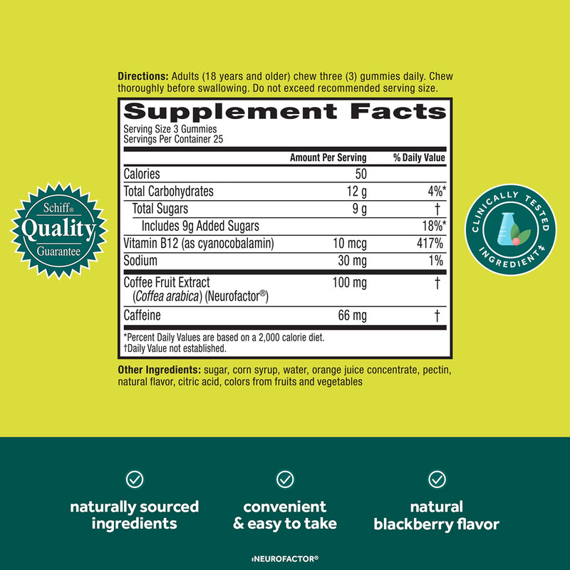 NEURIVA Brain + Energy Supplement - 75 Count Capsules | Brain Supplements for Focus, Concentration, Energy Boost, Vitamin B12, Caffeine, Neurofactor, 75 Count (Pack of 1)