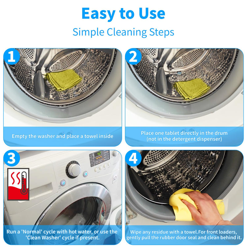 Washing Machine Cleaner Tablets - 24 Pack for Year-Round Deep Clean of Washer Machine, Suitable for HE, Top Load & Front Load Washer Cleaner, Grime & Build-Up, Septic Safe,Eco-Friendly Lavender - BeesActive Australia