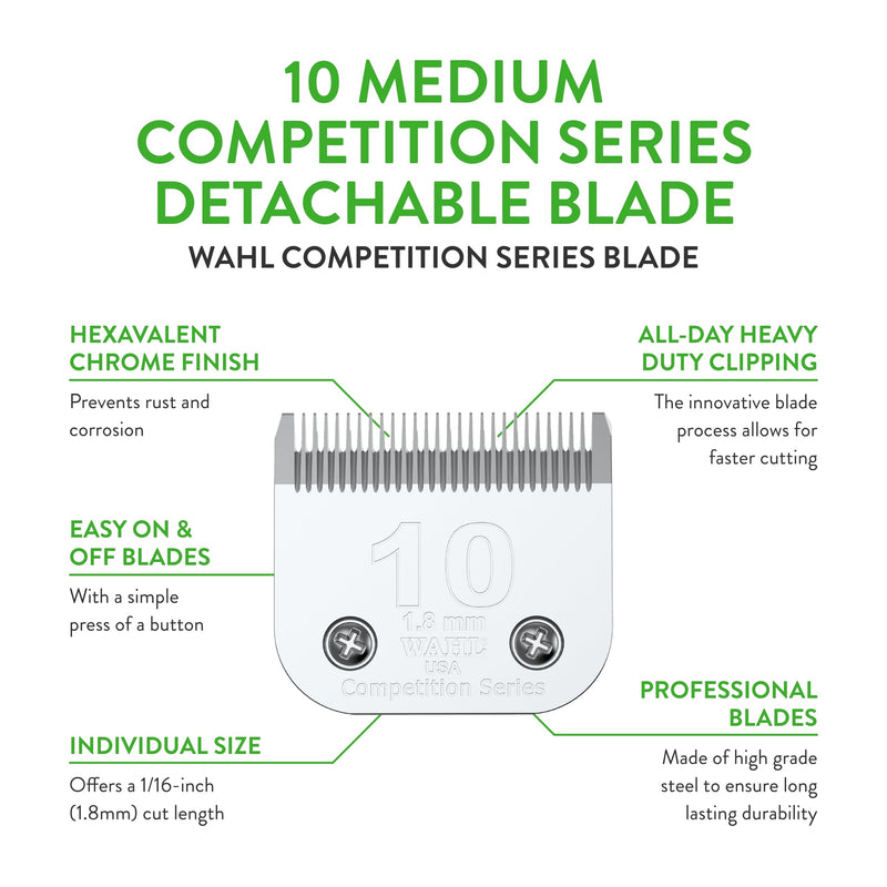 Wahl Professional Animal Competition Series Detachable Blade - 1/16-Inch Cut Length, 10 Medium (2358-100) - BeesActive Australia