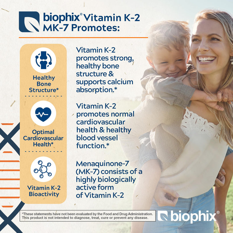 biophix Vitamin K2 MK-7 300mcg, 120 Vegan Capsules – High-Potency Supplement for Bone Strength and Immune Health 120 Count (Pack of 1)