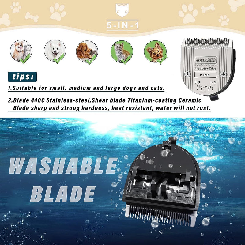 Detachable Adjustable Pet Dog Grooming Clipper 5-in-1 Blade 3 Pack - BeesActive Australia