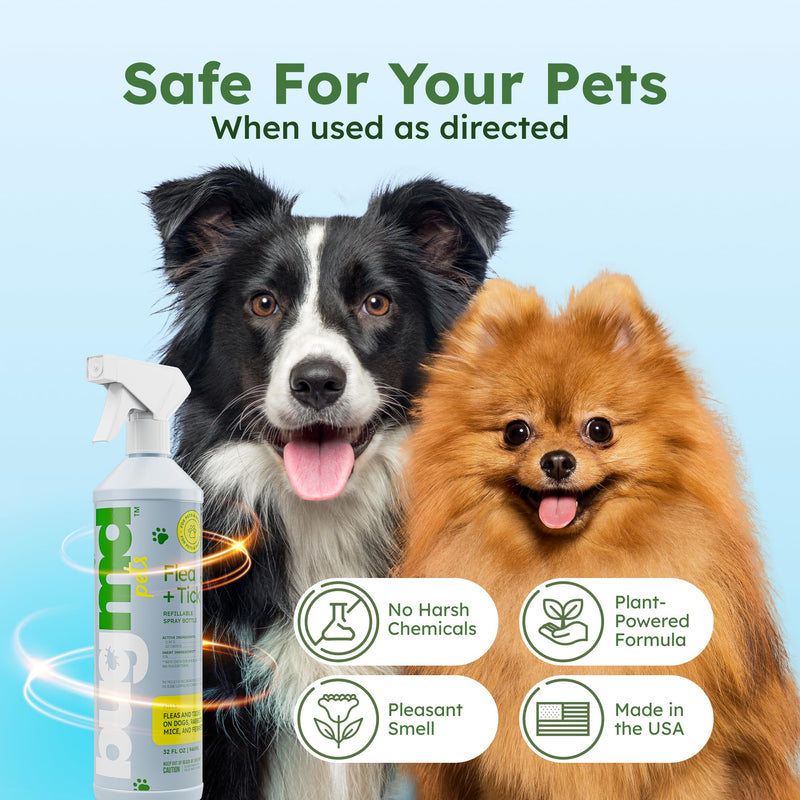 BugMD Flea and Tick Concentrate (3.7 oz, 2 Pack) - Essential Oil-Powered Formula, Controls Fleas, Ticks, Mites in Dogs and Other Furred Animals, Spray on Pet Beds, Kennels Starter Kit - BeesActive Australia