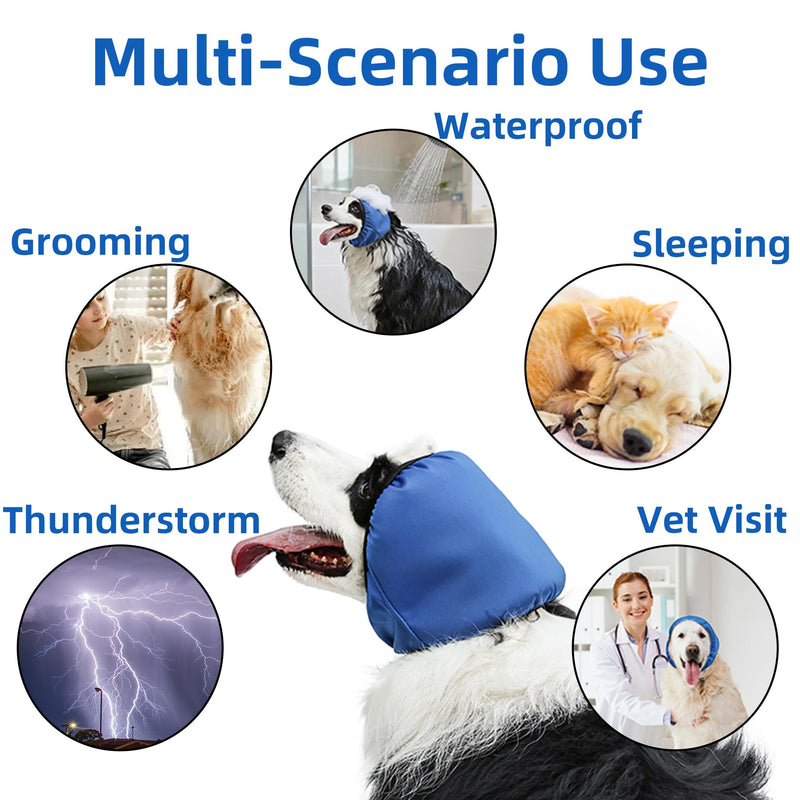 Pet Ear Protection Muffs for Dogs and Cats, Noise Reducing & Water Resistant Dog Ear Covers for Bathing and Calming (M) M
