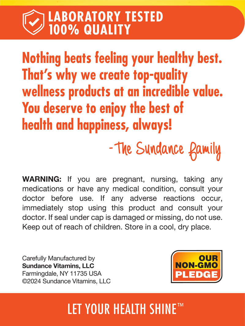 Sundance Calcium Citrate with Vitamin D3 | 400 mg | 120 Caplets | Petite | Vegetarian, Non-GMO & Gluten Free Supplement