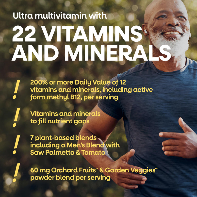 Nature's Way Alive! Men's 50 Plus Ultra Potency Multivitamin, 60 ct x3 | Complete High Potency Formula, Vitamin D3, C, E, Methyl B12, Supports Cellular Energy, Heart, Brain, & Eye Health,* 3 Pack 60 Count (Pack of 3)