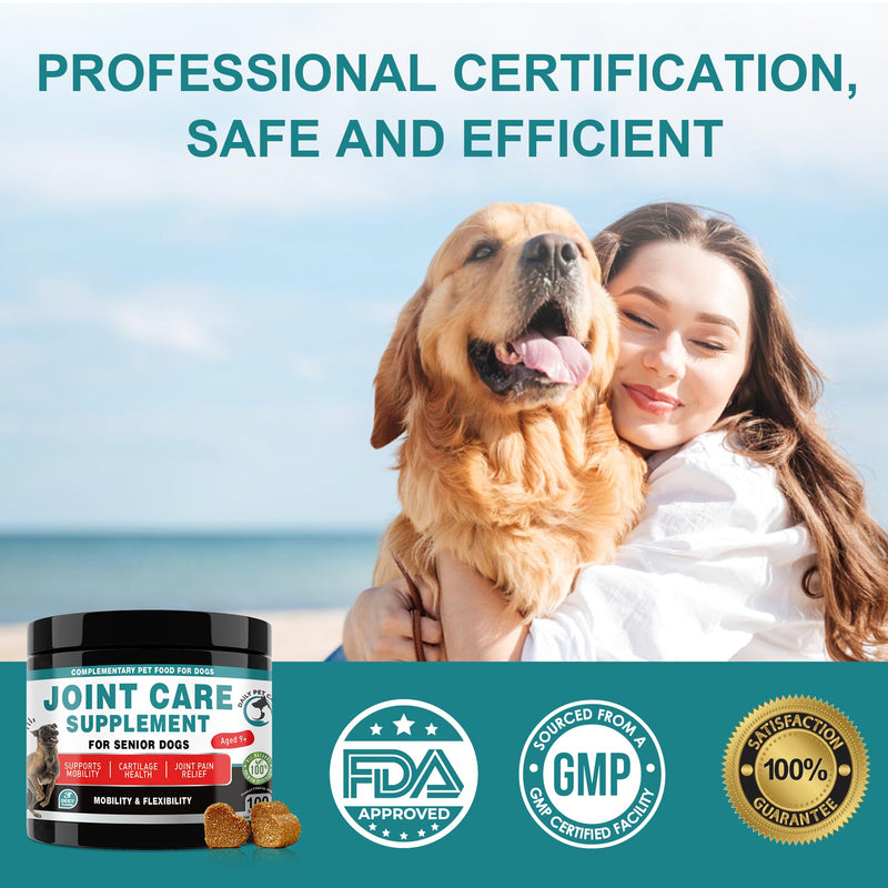 Joint Supplment for Dogs | Dog Joint Supplements for senior dogs to Reduce Stiffness, Improve Mobility with Hemp Seed Oil, Turmeric, Glucosamine, Chondroitin, Green Lipped Mussel For Dogs Beef