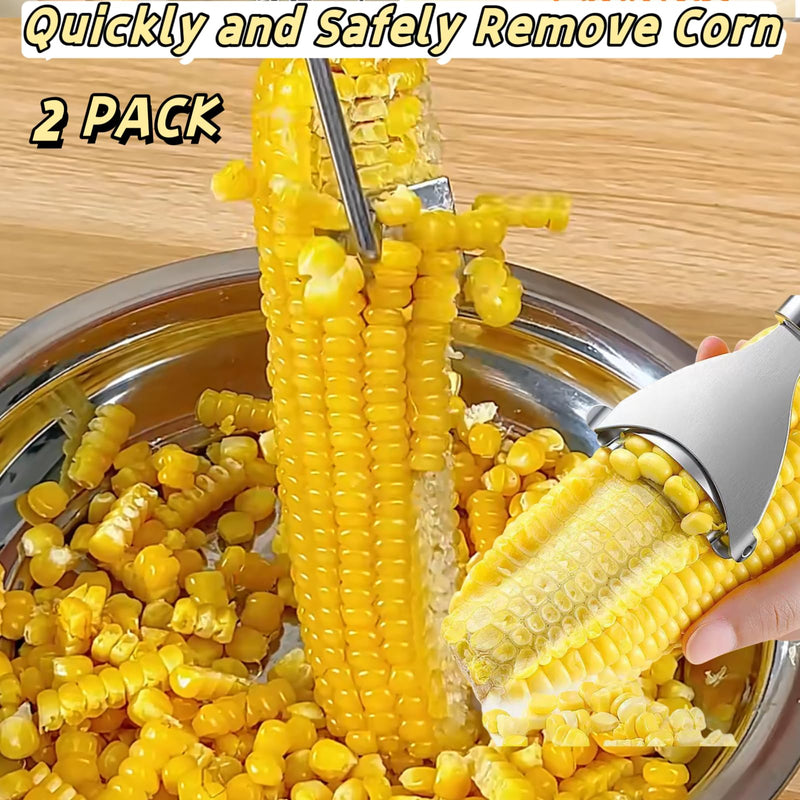 Corn Peeler 2PCS Stainless Steel Corn Peeler and Stripper Tool Set 2026 Corn Planer Cutter Thresher Scraper,Peel Corn Cob Separator Quick - BeesActive Australia