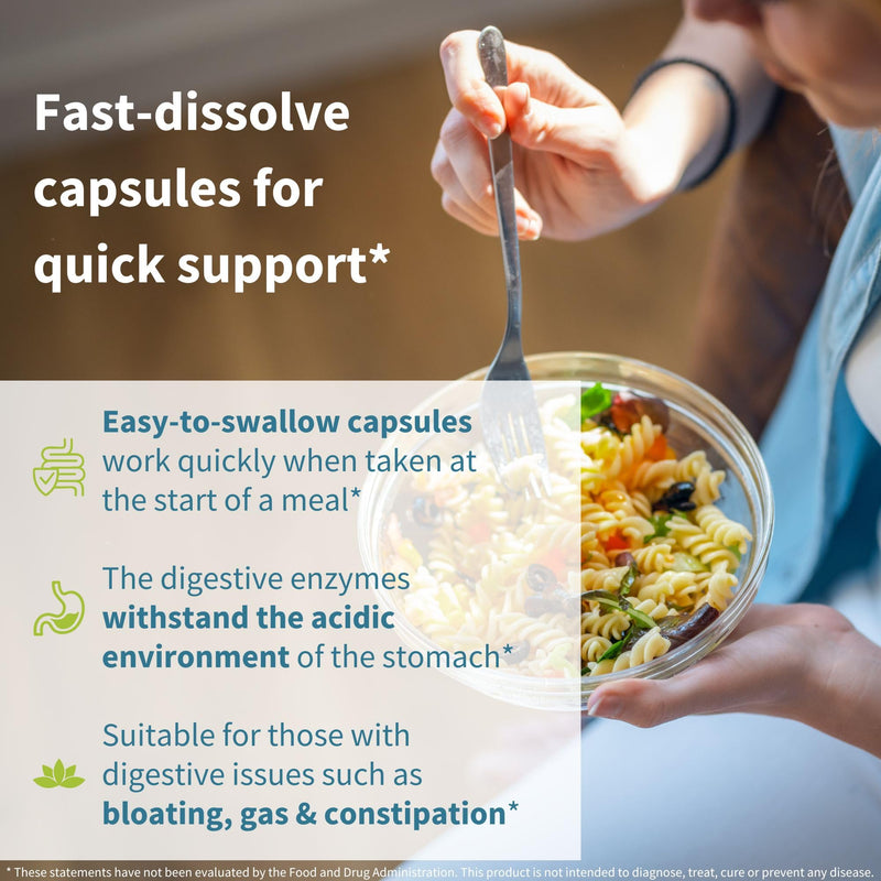 Igennus Broad Spectrum Digestive Enzymes & Betaine HCl, 90 Vegan Capsules | Fast-action blend with protease, lipase, lactase, papain and bromelain; plant-based and clean
