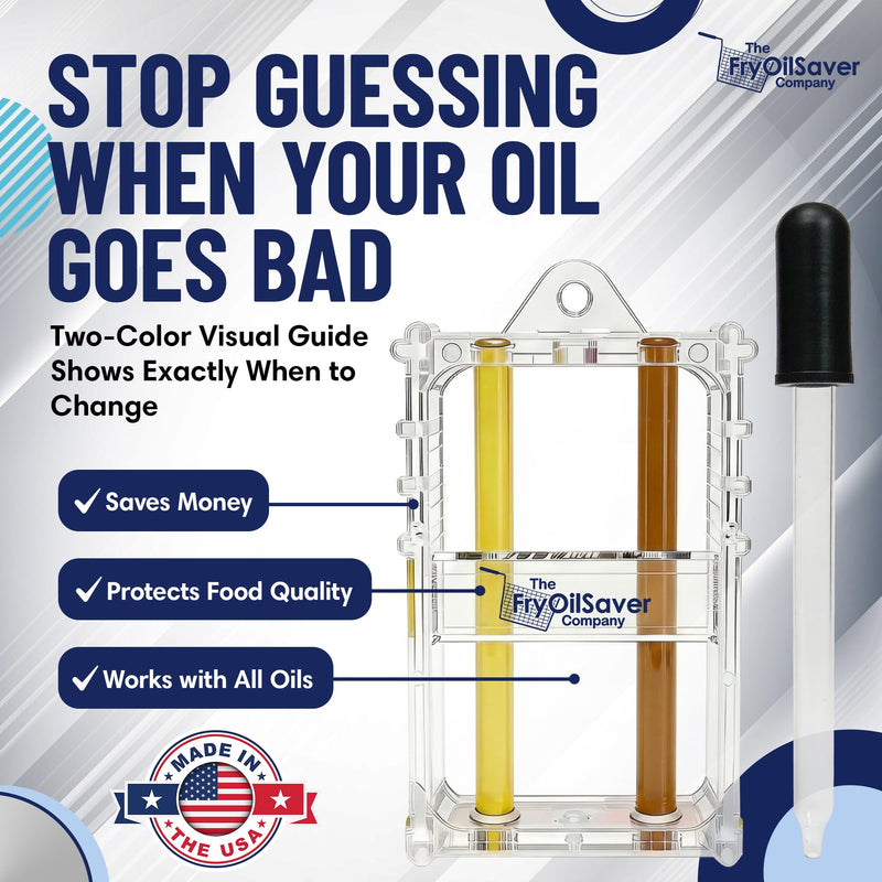 Fryer Oil Test Kit - Visual Two Color Analysis - Deep Fryer Oil Analysis Kit w/Eye Dropper - Monitor Frying Grease Quality for Kitchen, Restaurant, Food Truck - FC3017B FMP 538-1000 by FryOilSaver Co - BeesActive Australia