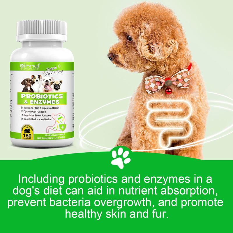 Probiotics for Dogs - Digestive Health and Immune Support, Dog Probiotics for Gut Health, 180 Tablets