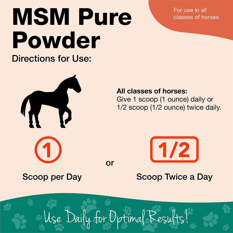 NaturVet MSM Methylsulfonylmethane Pure Joint Support Supplement for Horses, Powder, Made in The USA with Globally Source Ingredients 2 Pounds - BeesActive Australia