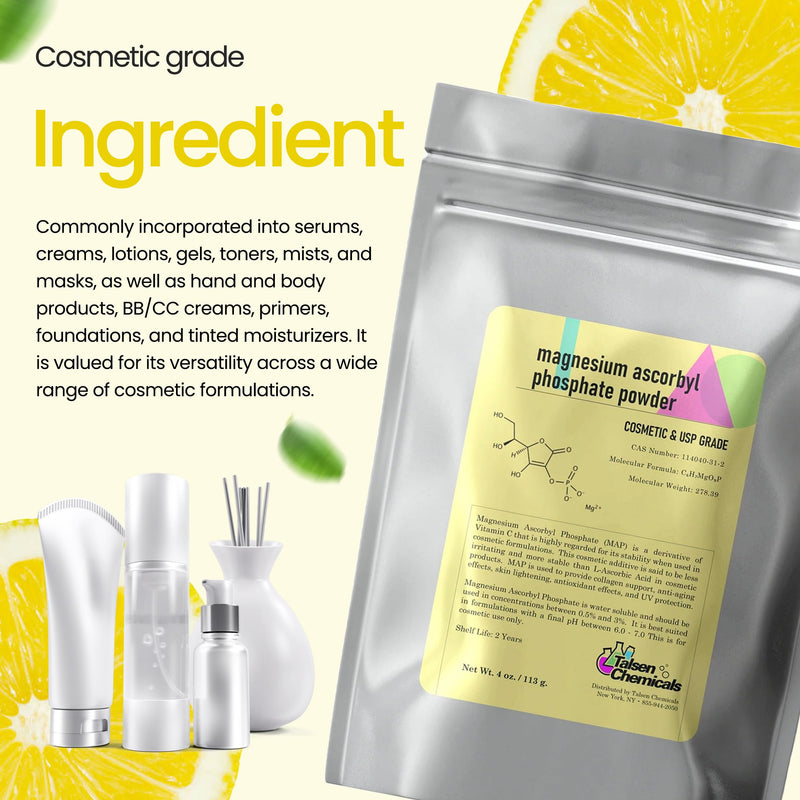 Magnesium Ascorbyl Phosphate Powder, Magnesium Ascorbyl Phosphate Stable Vitamin C, Magnesium Ascorbyl Phosphate MAP Powder for DIY Skincare Products (2 Ounce / 56 Grams)