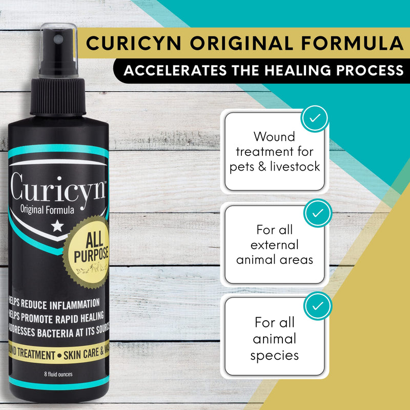 Wound Treatment Spray for All Animals - Original Formula, Helps Reduce Inflammation, Easy and Effective Pet Wound Care, Dog and Cat Skin Care Infection Treatment, - 8 oz Spray Bottle - BeesActive Australia