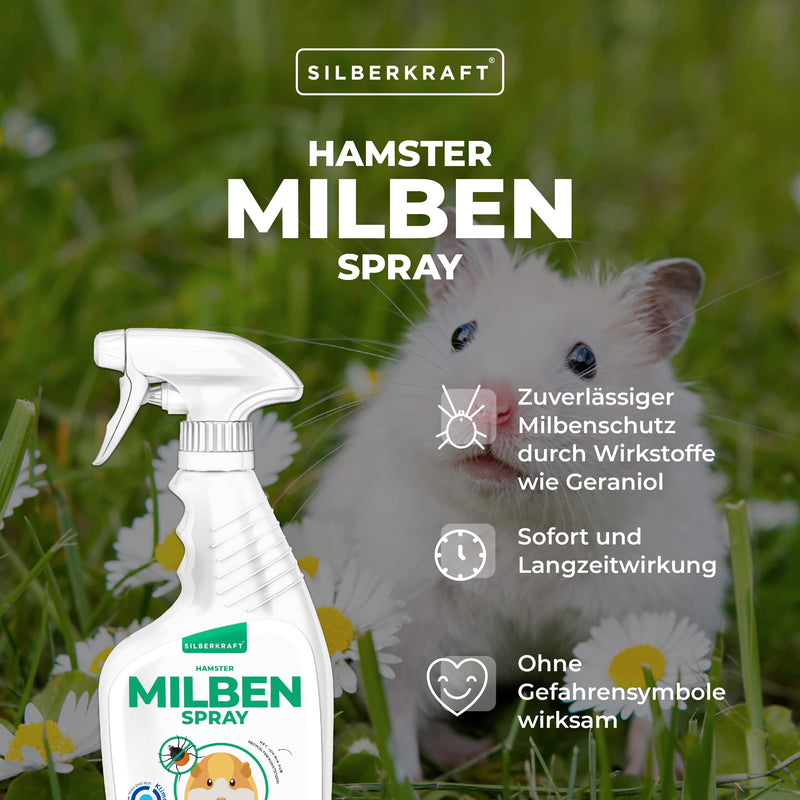 Silberkraft mite spray hamster 500 ml, reliable mite protection for hamsters and other rodents, efficient and guaranteed helpful anti-mite agent - BeesActive Australia