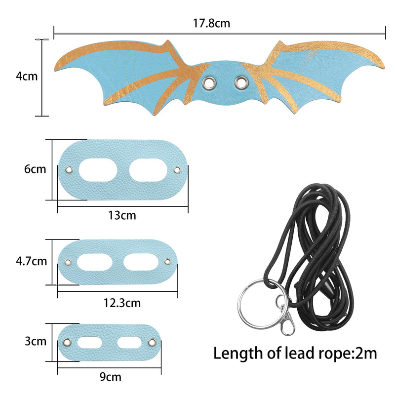 YAODHAOD Bearded Dragon Lizard Leash Harness,3 Size Adjustable Lizard Leash with Bat Wings for Iguana Gecko Chameleon Bearded Dragon Lizard Reptiles (Classic Wing-Blue) Classic Wing-Blue - BeesActive Australia